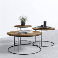 Urban Woodcraft Round Coffee Table Set
