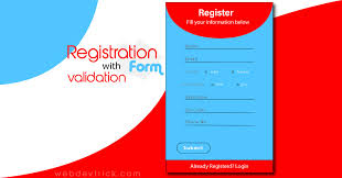 registration form with validation