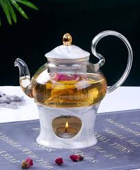 Tea Cups And Saucers Set Glass Teapot