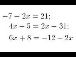 Algebra Solving Linear Equations In