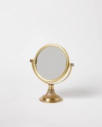 chloe gold metal dressing table mirror