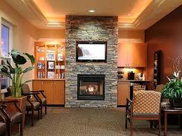 dry stacked stone fireplace