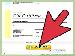 Create Your Own Printable Gift Certificate Gift Ideas