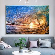 Wall Art Canvas Painting Ocean Wave