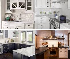 A very light cream ceramic tile backsplash brightens up the rich wood cabinets and the beige granite countertops. Backsplash Tile Designs Ideas In The Modern Kitchen For 2021