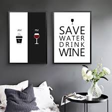 From coffee to wine i by cat coquillette canvas art arrives ready to hang, with hanging accessories included and no additional framing required. 2021 Am Coffee Pm Wine Sign Painting Drink Wine Quotes Posters Black And White Canvas Prints Wall Pictures For Kitchen Home Decor From Designerwallet1 3 83 Dhgate Com