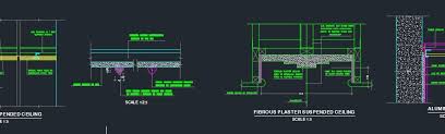 various suspended ceiling details cad