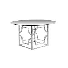 modern round glass dining table silver