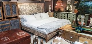 Natural And White Carved Headboard Bed