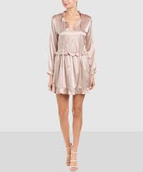 Anine Bing Frill Silk Mini Dress Pink