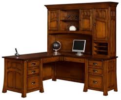 Touch device users, explore by touch or with swipe gestures. Mission Canyon L Shaped Desk With Hutch Countryside Amish Furniture