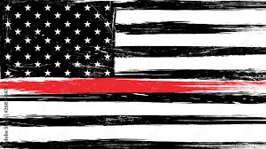 grunge usa flag with a thin red line