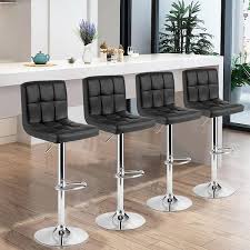 gymax 46 in pu leather bar stool low