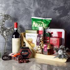 holiday wine treats gift basket