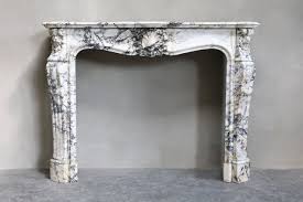 Antique Marble Fireplace Mantel In