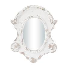 White Fiberglass Vintage Wall Mirror