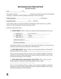 free michigan eviction notice forms 4