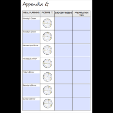 Meal Planning Chart Appendix G
