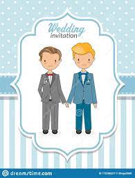 Invitación a Matrimonio Gay Ilustración del Vector - Ilustración de amor,  gente: 172200227