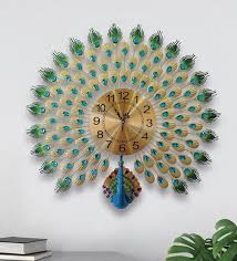 Buy Blue Metal Peacock Traditional Wall