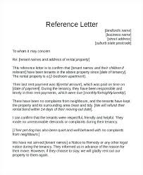 Tenant Recommendation Letter Reference Template Free Sample Example