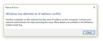 ip address conflict how to resolve ip