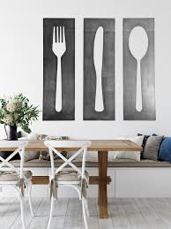 Fork Knife Spoon Wall Art Panel Set
