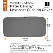 Charcoal Outdoor Bench Cushion Cover