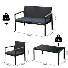 Patio Sofa Table Rattan Chairs