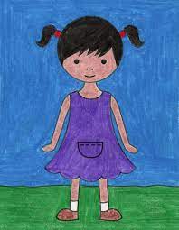 If you like easy drawings of girls, you might love these ideas. How To Draw A Girl In A Dress Art Projects For Kids
