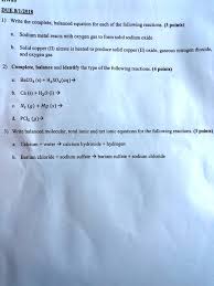 Sodium Metal Reacts With Oxygen Gas