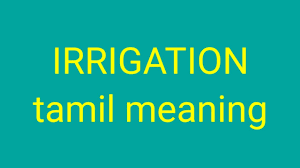 irrigation tamil meaning sasiar