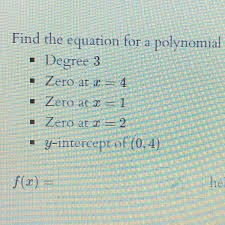 Find The Equation For A Polynomial F X