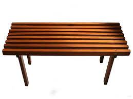 Spanish Wooden Slats Side Table 1950s