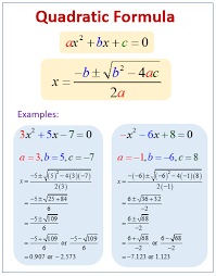 Quadratic Formula Examples Solutions