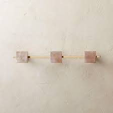 Colby Pink Quartz Wall Mounted Brass