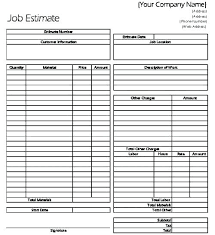 Job Estimate Template Excel Gdwebapp Com