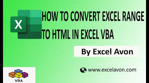 convert excel range to html excel vba