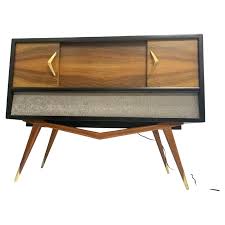 mid century modern stereo console at
