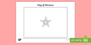 Coloring page for the flag of morocco. Cursive Morocco Flag Colouring Sheet Teacher Made