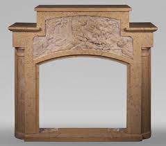 Art Deco Fireplace In Marble Stone Marble