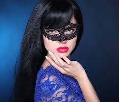 beautiful in black veil mask
