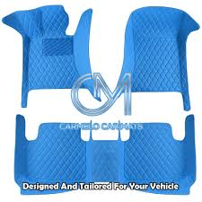 light blue luxury custom car floor mats