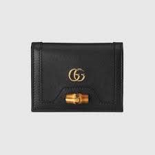 Gucci microguccissima leather card case wallet, black 262837. Gucci Diana Card Case Wallet In Black Leather Gucci Us