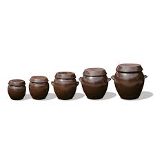 korean clay w lid pottery pot jar onggi