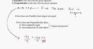 find slopes of parallel and