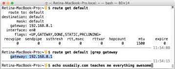 default gateway address in mac os x