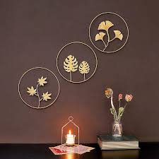 Wall Art Round Leaves Metal Wall Decor