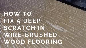 diy wirebrushed wood floor scratch