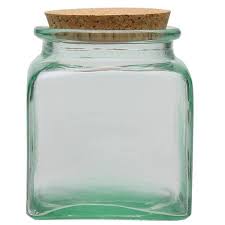 recycled glass square jar v san migue 1 1l
